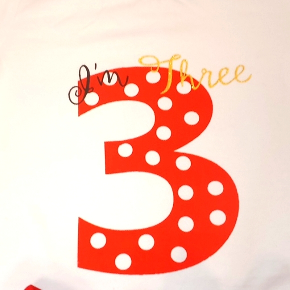 I'm 3.. Two Piece Polka Dot Birthday Photo Shoot Outfit. - Picture 2 of 9